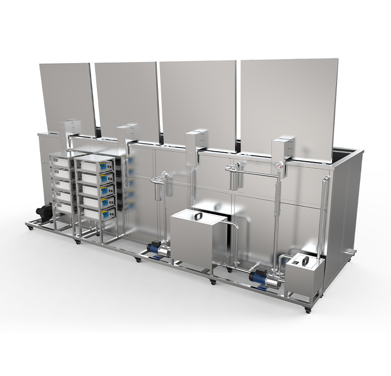 冠博仕 GF4-1240PLH 四槽超聲波清洗機(jī)｜45L 24振頭工業(yè)清洗過濾漂洗噴淋烘干一體機(jī)