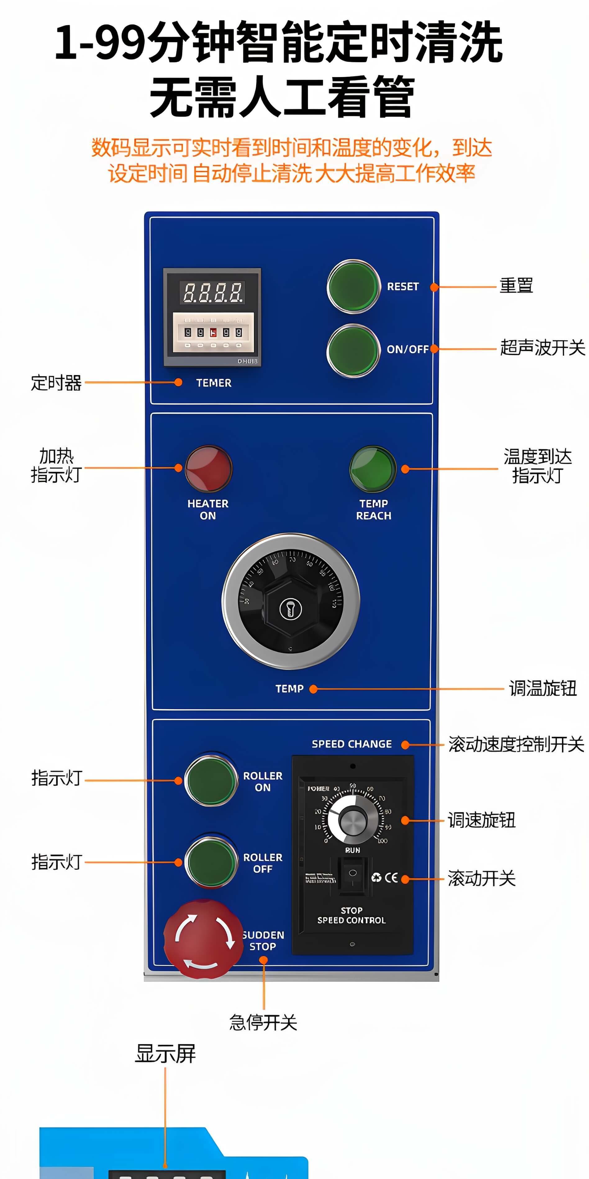 45L 冠博仕滾筒式超聲波清洗機(jī) 600W工業(yè)級(jí)除油除銹設(shè)備 | 五金小工件螺絲螺母清洗