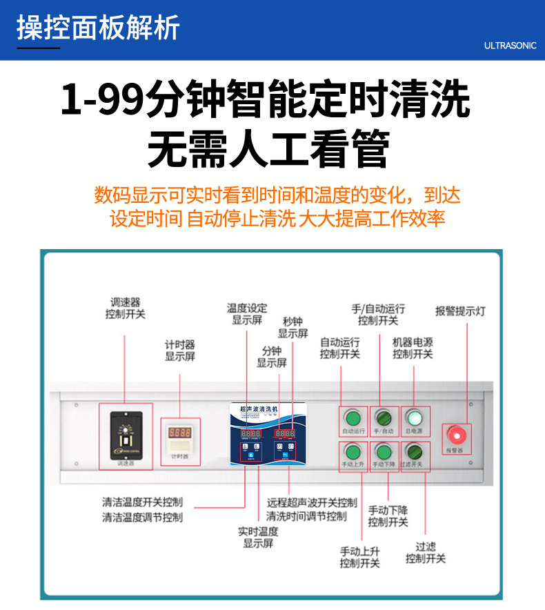 45L 600W冠博仕GM1240SL單槽超聲波清洗機(jī)帶過(guò)濾循環(huán)升降系統(tǒng)